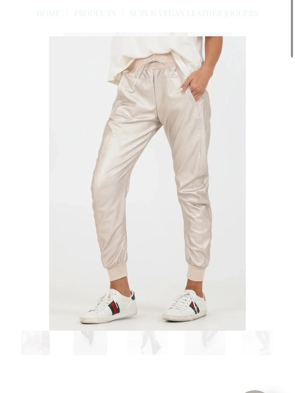 Suzy D London Made in Italy Faux Leather Jogger Pants Size L NWT
